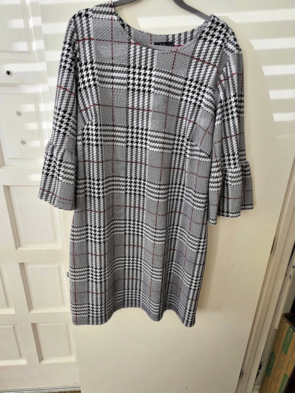 violet b. woman Houndstooth Mini Dress Black & White Size 2X